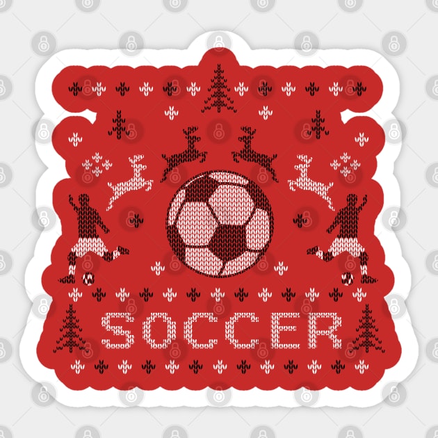 Soccer Ugly Christmas Sweater Design Sticker by TeeCreations